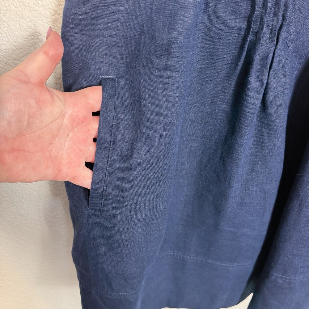 Quince 100% European Linen Sleeveless Dress Womens Size Small Pleated Popover - Picture 5 of 11